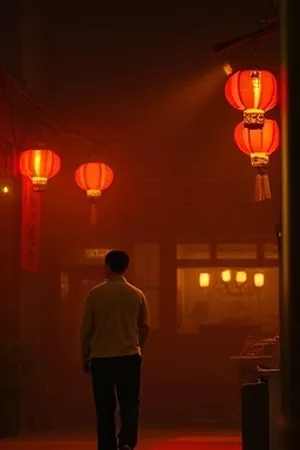 纸灯记封面海报,暖黄纸灯下摊开的信纸与钢笔